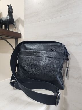 Coach Black Leather Crossbody Bag Messenger Vintage